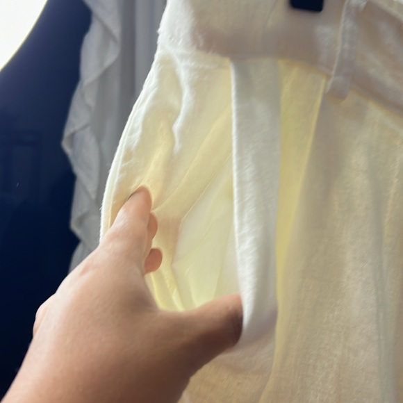 Nwy House Of Harlow Linen Blend Pockets Wide Leg Pants Women Medium White - Picture 7 of 7